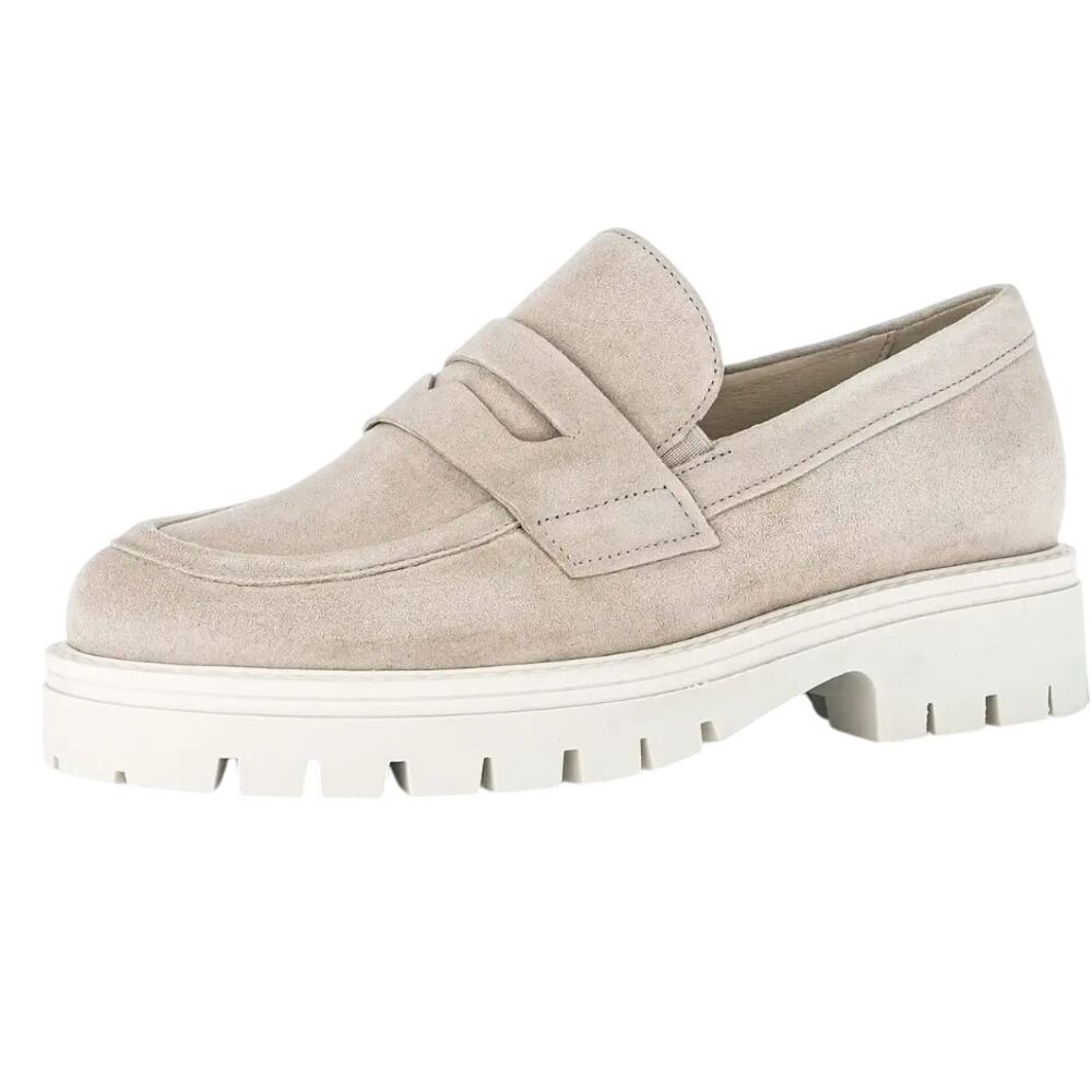 Gabor Womens 22.453 Platform Loafers UK 4 US 6.5 Beige Suede NWOB